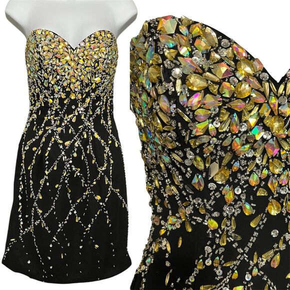 Disney Forever Enchanted Strapless Beaded Cocktail Dress | Size 2 - Picture 1 of 14